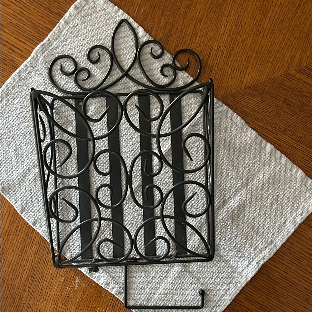 Black Wrought Iron Wall Rack